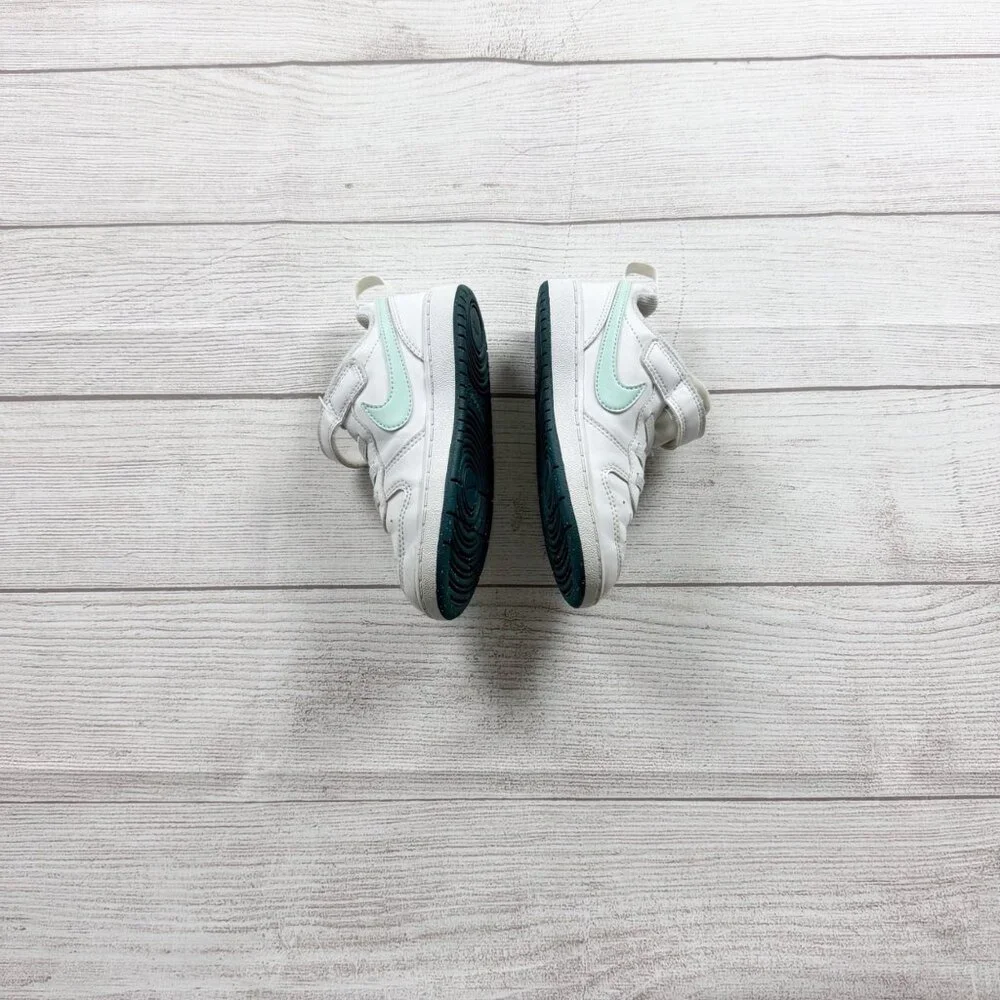 Nike Court Borough Low Recraft Toddler Sneakers White Jade Ice Velcro Shoes 10 C - Picture 3 of 9